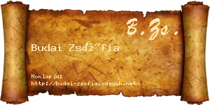 Budai Zsófia névjegykártya