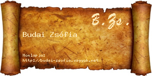 Budai Zsófia névjegykártya